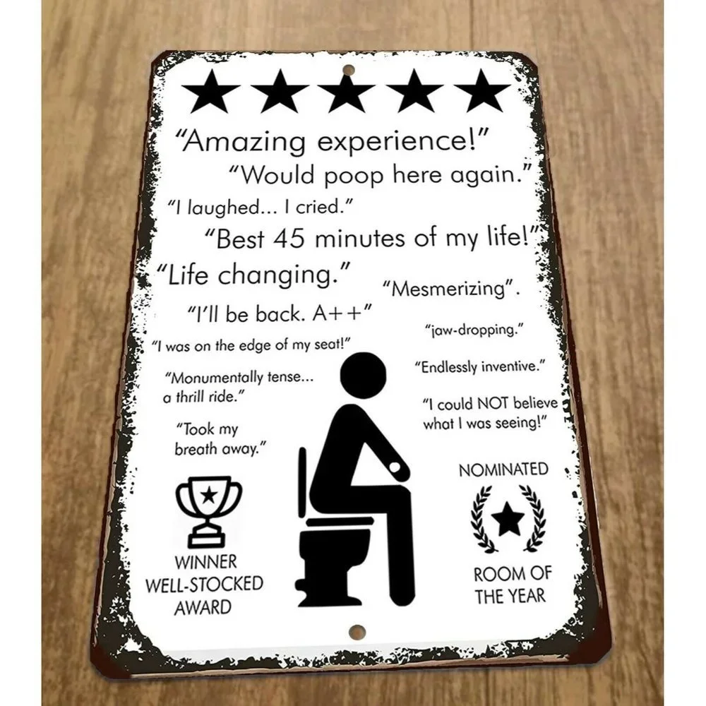 Toilet Seat Reviews Funny Poop 8x12 Metal Wall Sign‎
